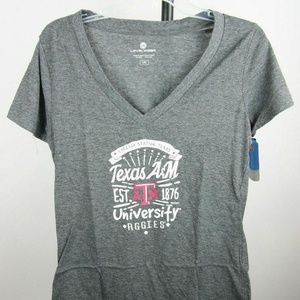 Tops - Texas A&M Aggies Women's V-Neck T-Shirt (Charcoal) Tops - Texas A&M Aggies Women's V-Neck T-Shirt (Charcoal)